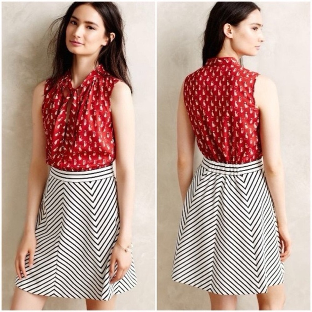 Anthropologie Tabitha Gatto Dress Rare Vintage Inspired Cat dress